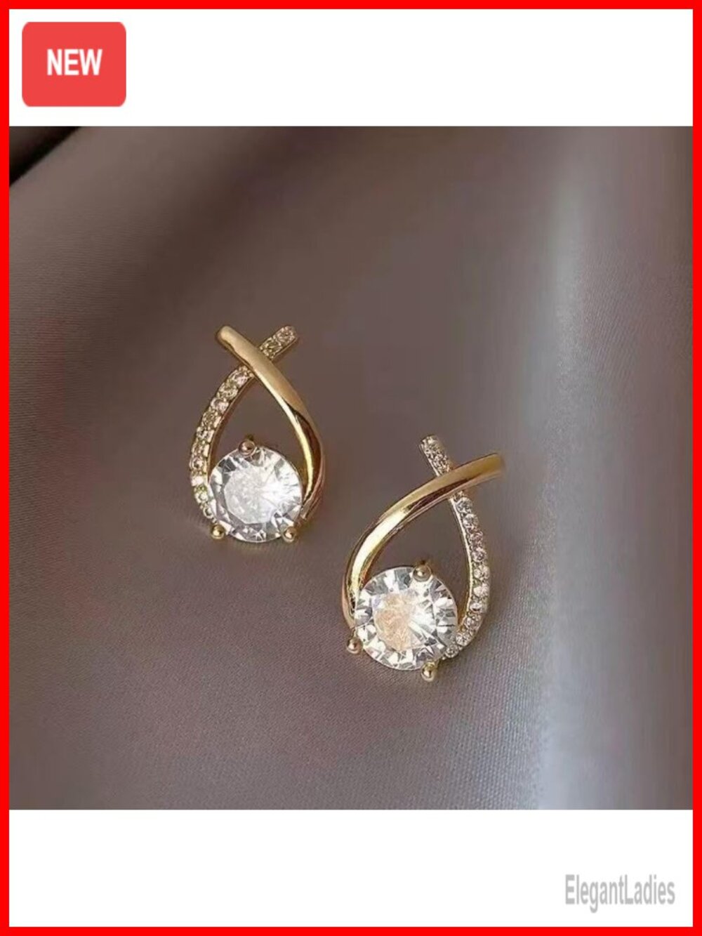 18K Gold Plated Caged Pearl Stud Earrings Retro Chic Fashion Party